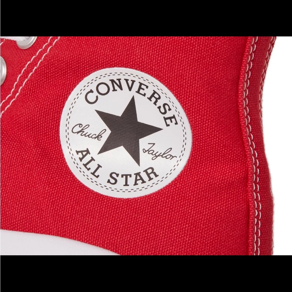 Women’s Converse Platform Chuck Taylor All Star Move Red White Shoes - Picture 6 of 7